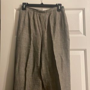 Talbots 100 % linen houndstooth pants
